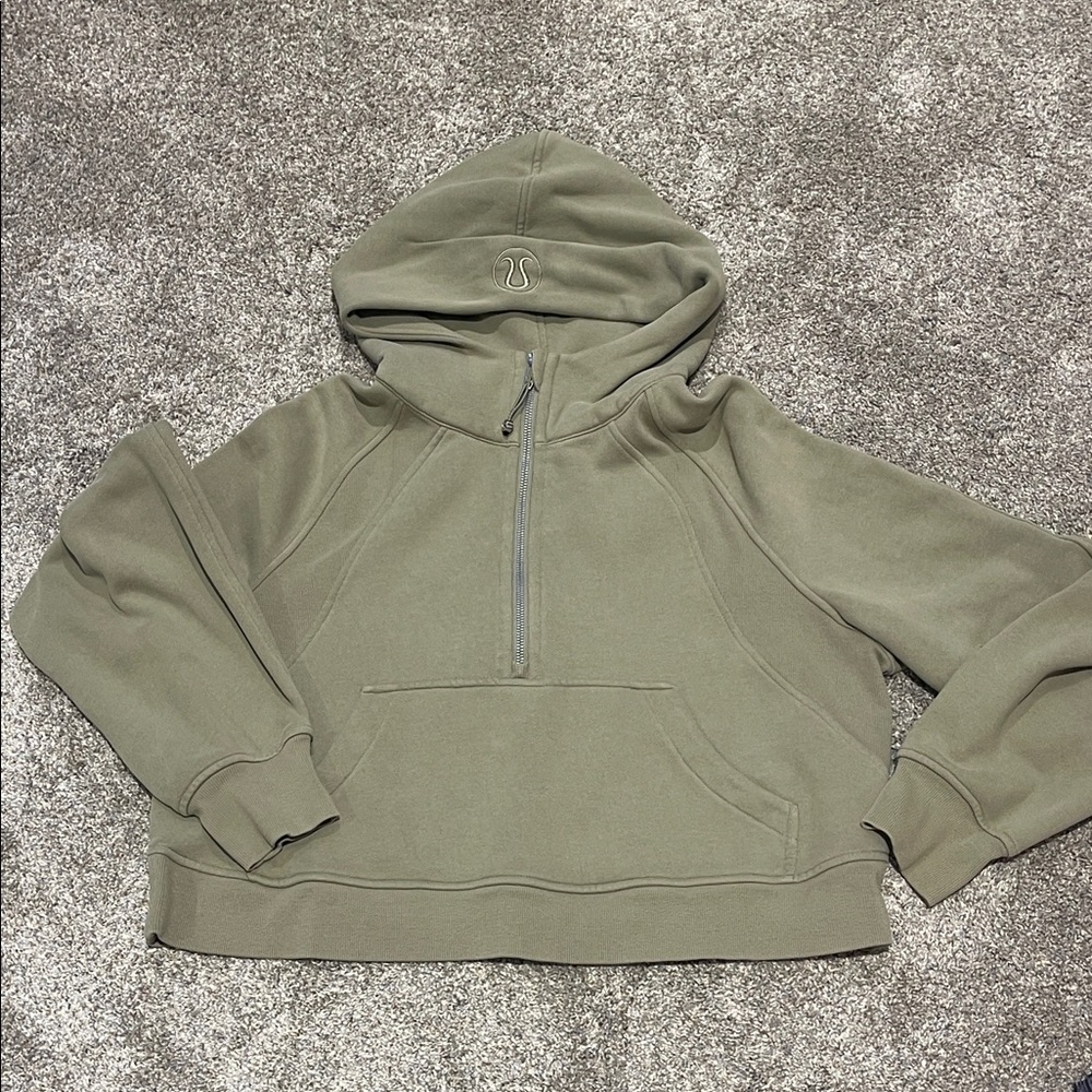 lululemon athletica Olive Green Scuba Oversized Half-Zip Hoodie